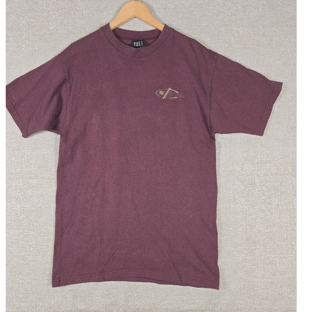Sole Sportswear Mens Medium Burgundy Snowmass Ski Resort Embroidered T-Shirt USA